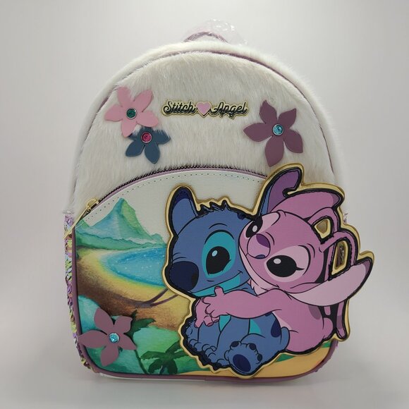 NWT Bioworld Disney Lilo & Stitch: Stitch Loves Angel Mini Backpack - Picture 1 of 6